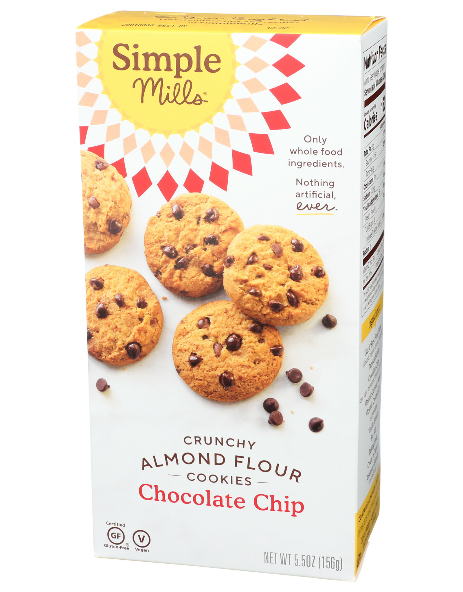 SIMPLE MILLS SIMPLE MILLS CHOCOLATE CHIP CRUNCHY COOKIES, 5.5 OZ.