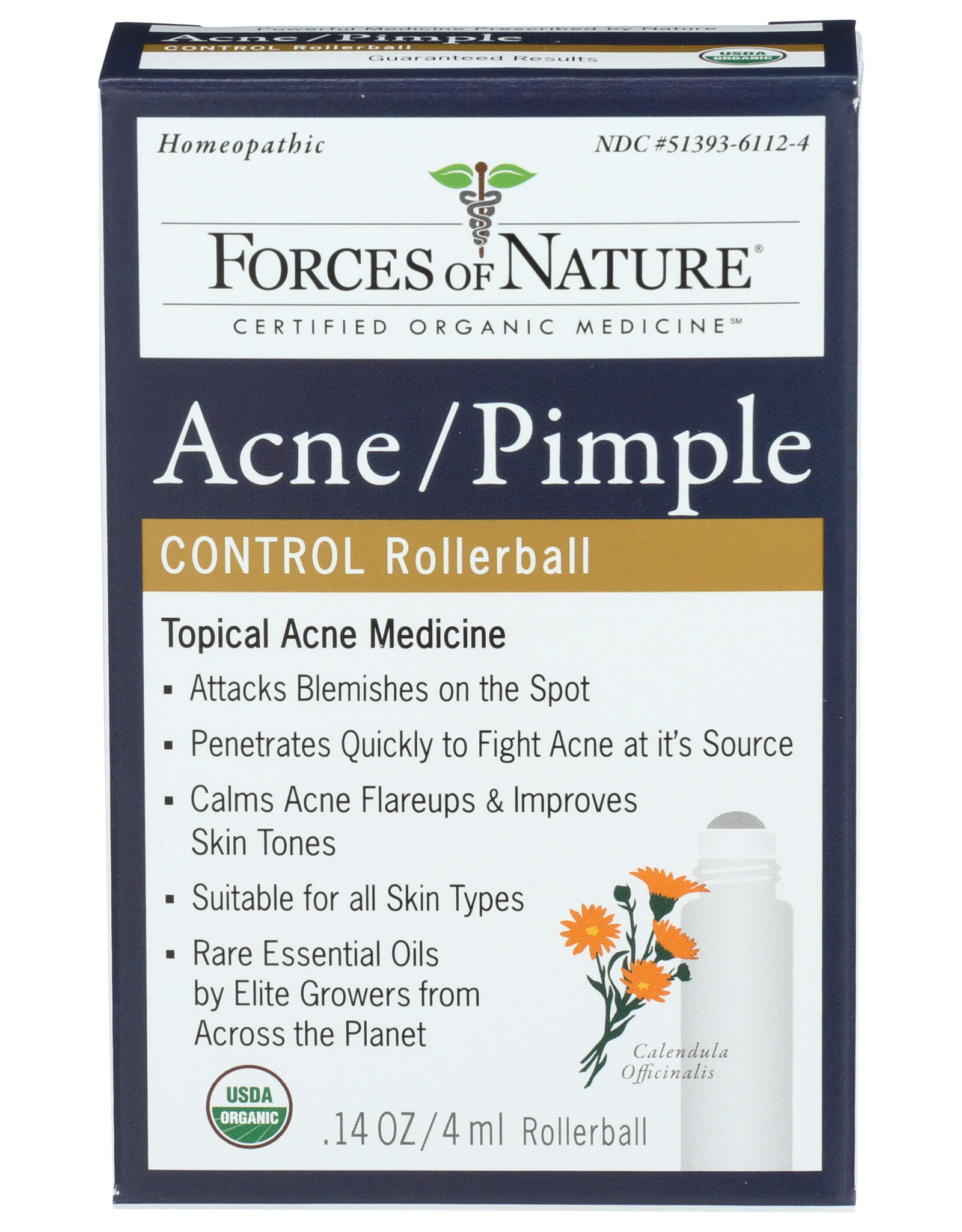 FORCES OF NATURE FORCES OF NATURE ACNE/PIMPLE ROLLERBALL APPLICATOR, 0.14 OZ.