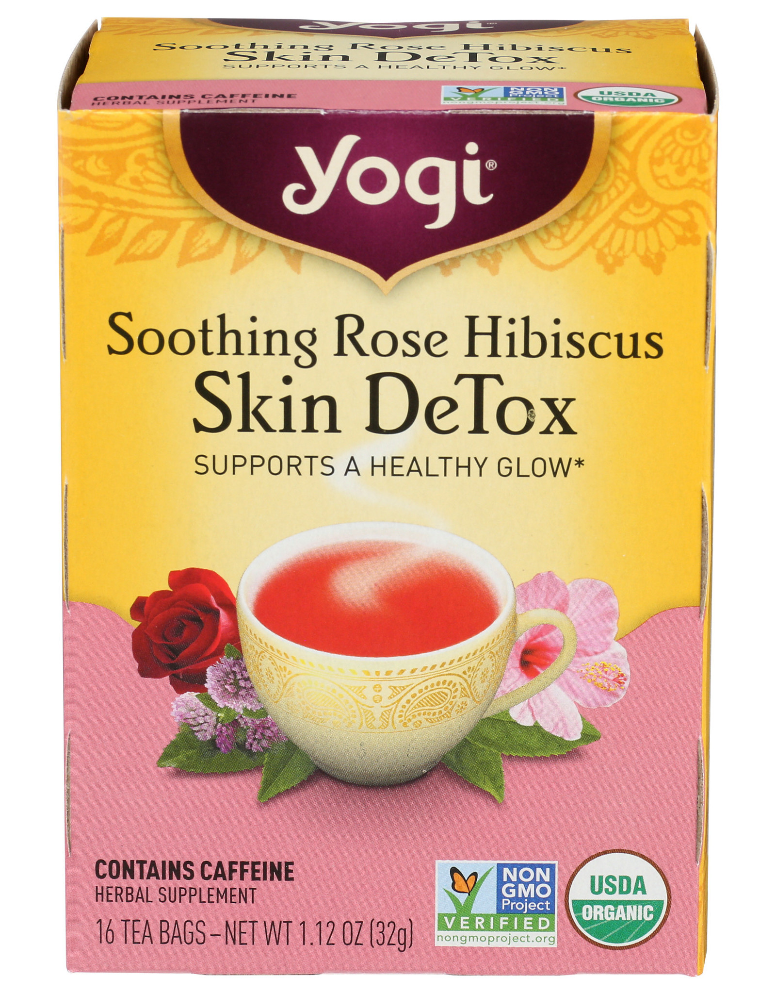 X Yogi Skin Detox Soothing Rose Hibiscus Tea