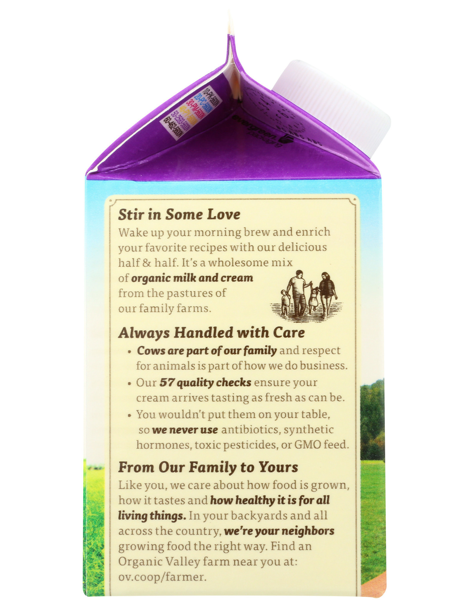 Organic Valley OG Half & Half Pint Dutchmen Organics