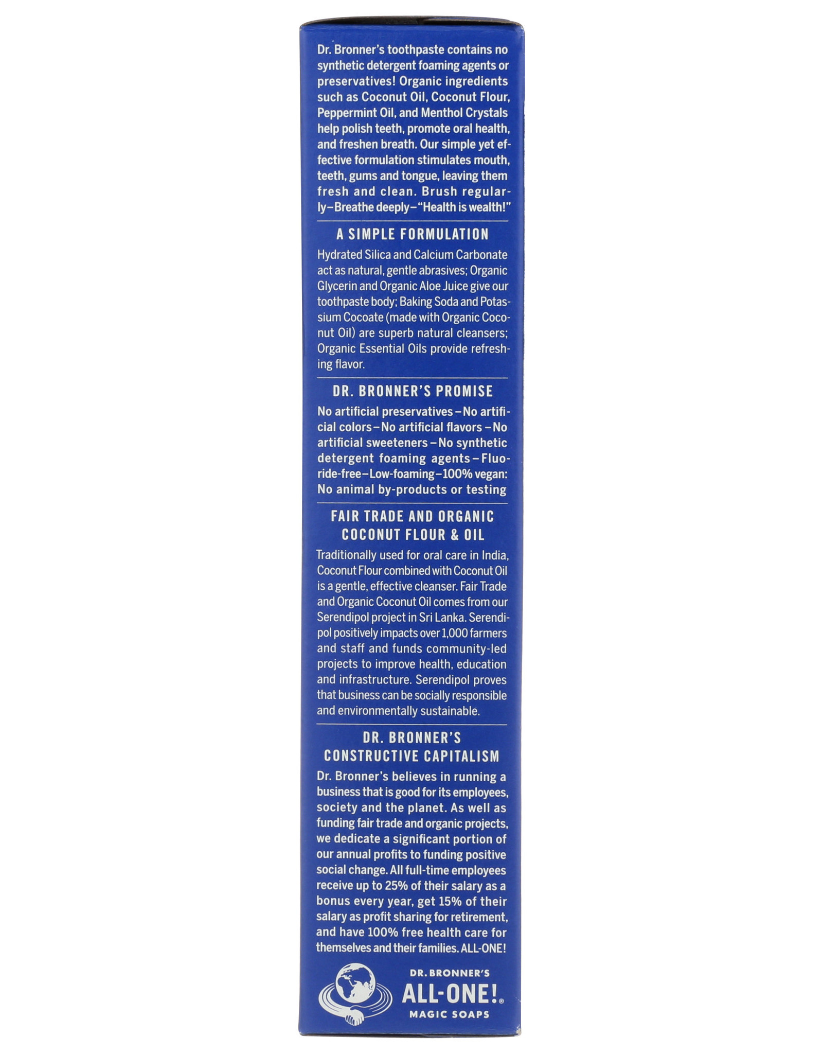 DR BRONNER X Dr. Bronners Peppermint All-One Toothpaste 5 oz