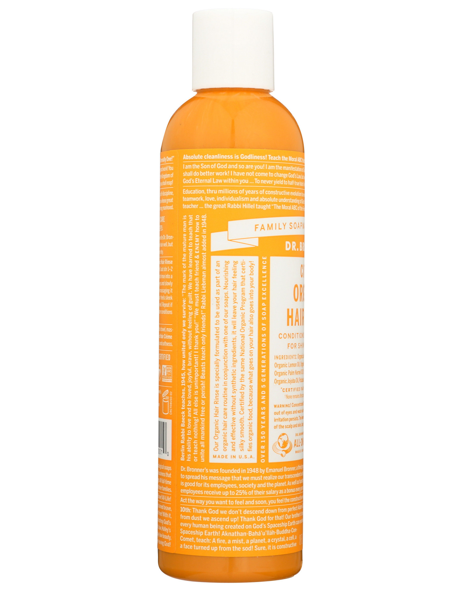 X Dr. Bronner's Organic Hair Rinse, Citrus, 8oz