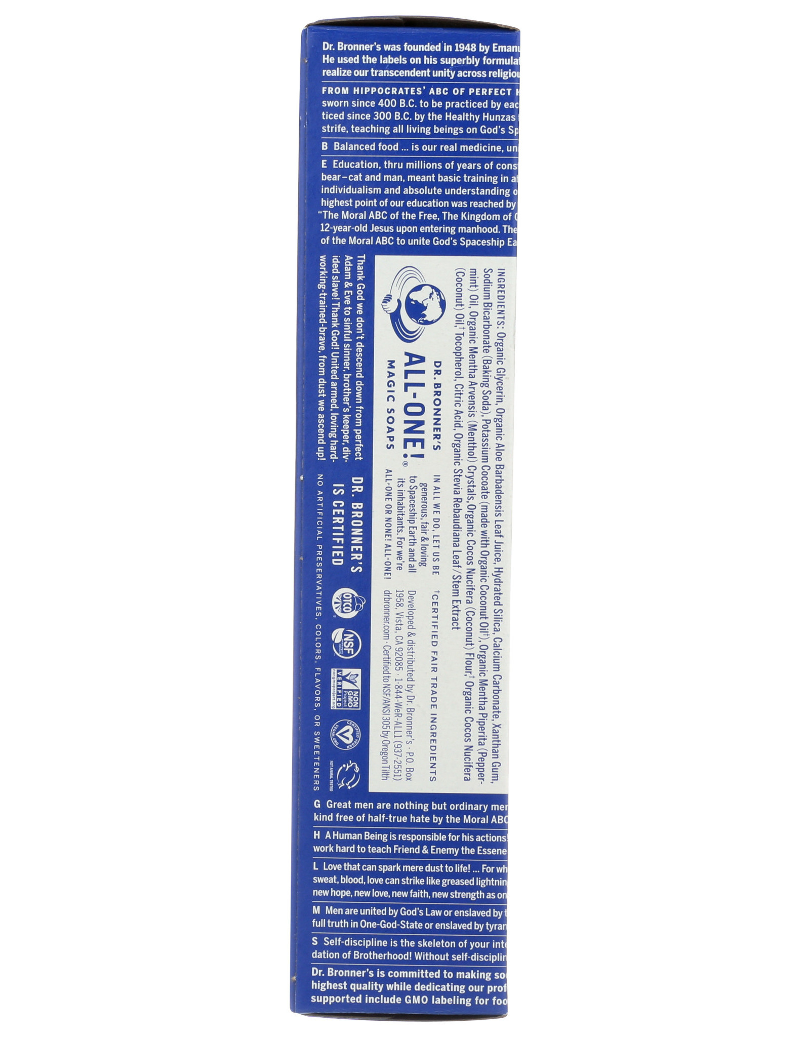 DR BRONNER X Dr. Bronners Peppermint All-One Toothpaste 5 oz