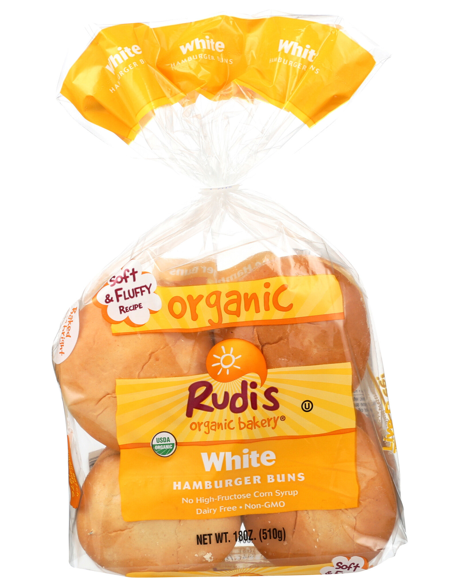 RUDIS BUN BURGER WHITE 8CT ORG 18 OZ