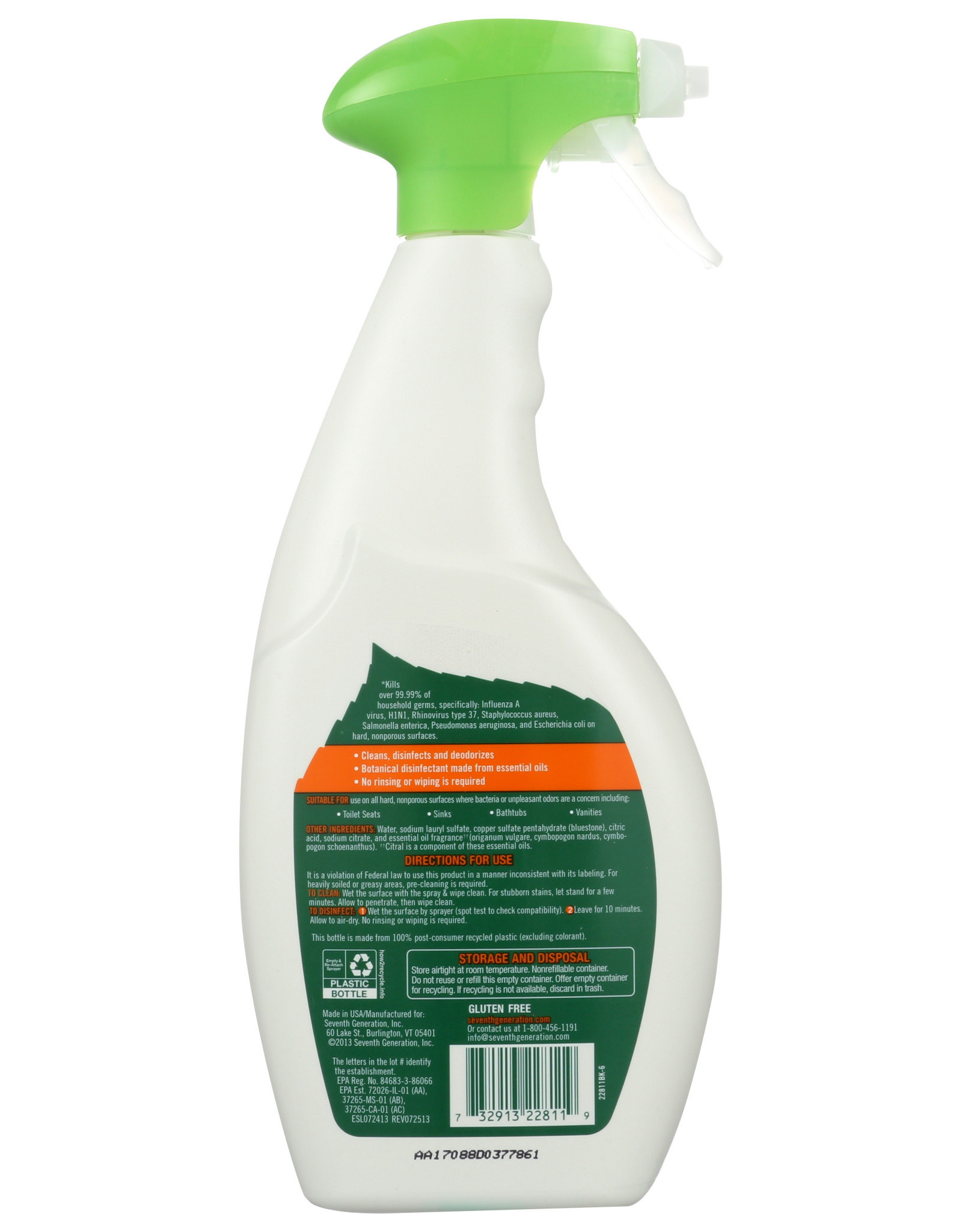 SEVENTH GENERATION X Seventh Generation Disinfecting Bathroom Cleaner 26 fl oz