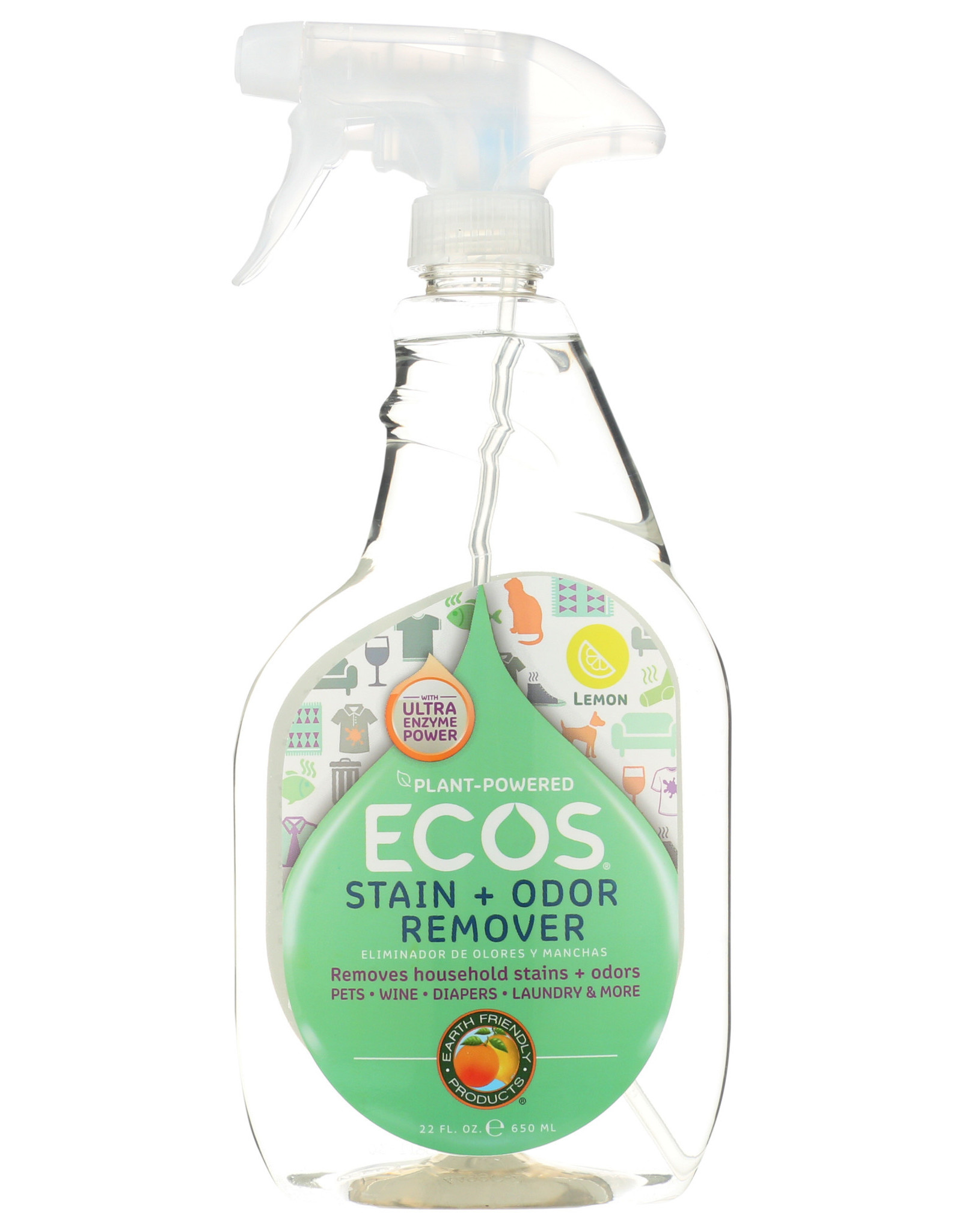 Earth Friendly Ecos Plant Powered Stain + Odor Remover; Lemon 22 fl oz