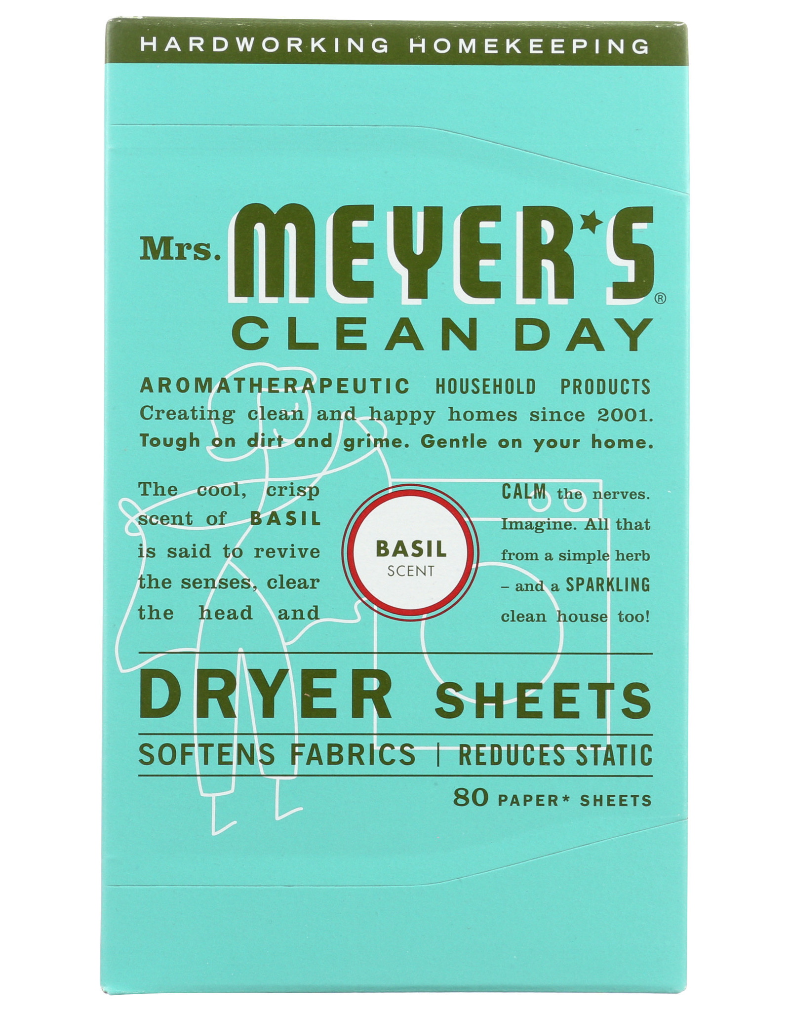 MRS MEYERS CLEAN DAY X Mrs. Meyer's Dryer Sheets Basil 80 PC