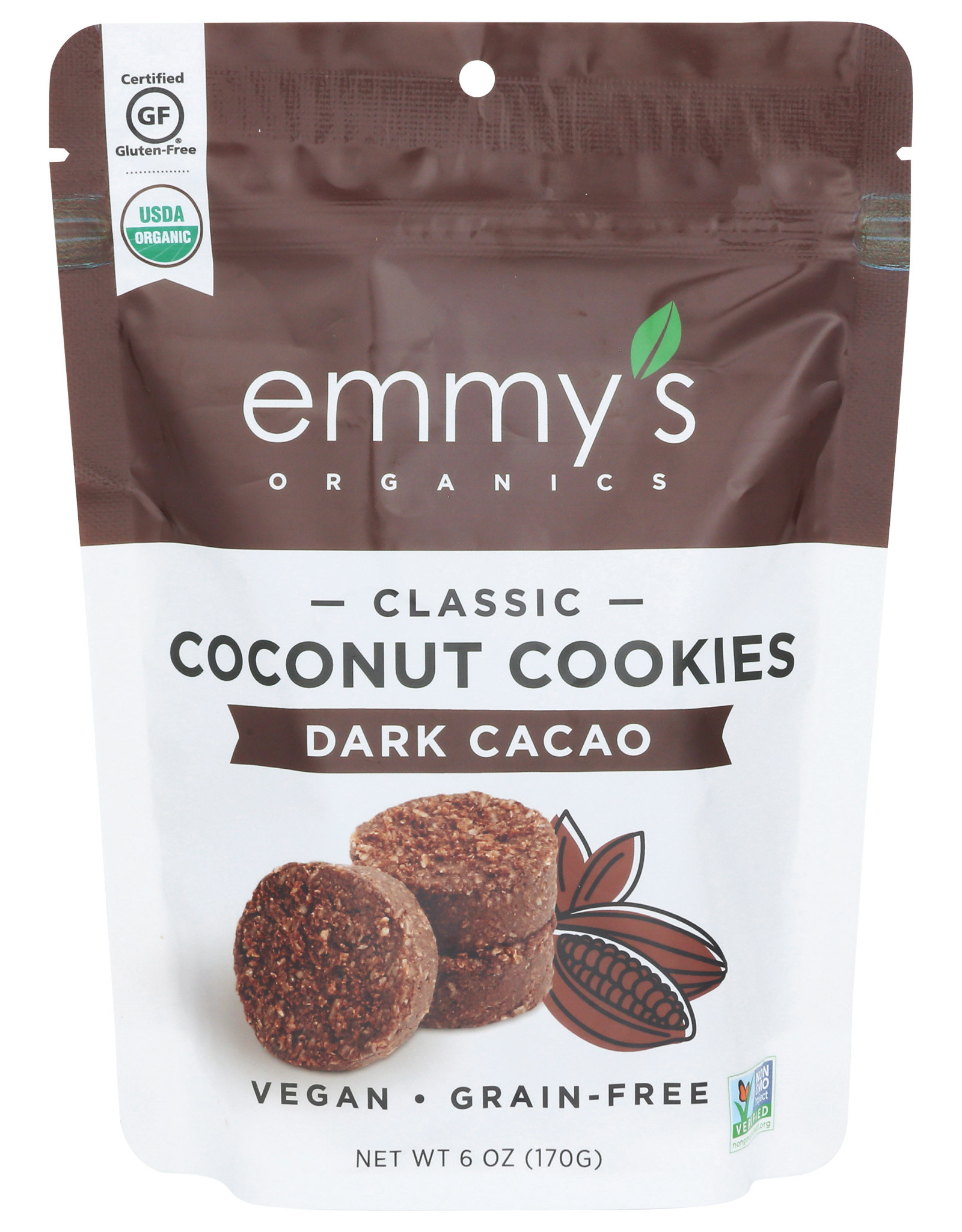 Emmy's Org Coconut Cookies Dark Cacao 6oz