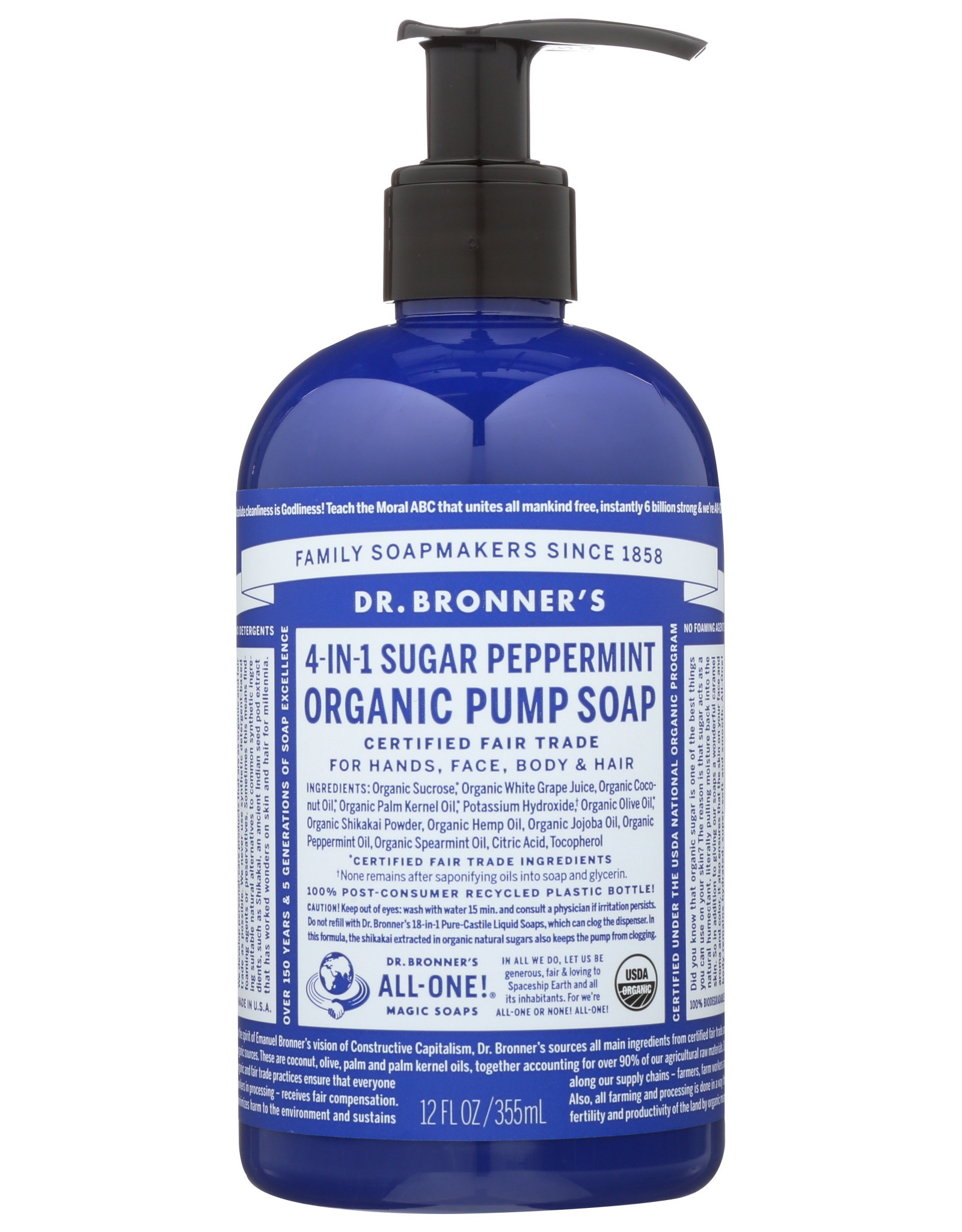 DR BRONNER Dr. Bronner's Organic Sugar Soap Peppermint 12 oz Dutchmen