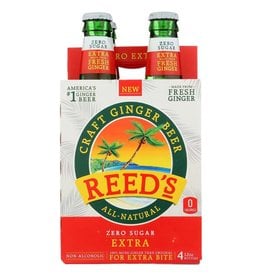 Reeds Soda Extra Ginger Beer 4pk Zero Sugar