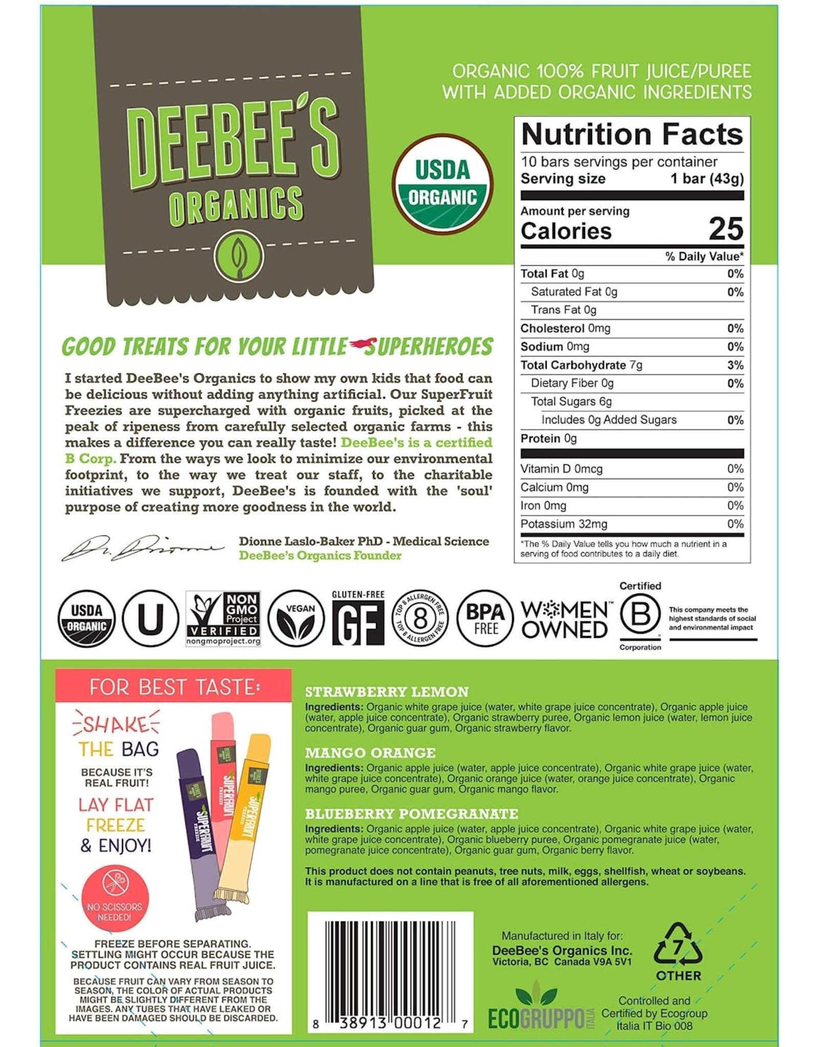 Deebees Fruit Pop 10 pk