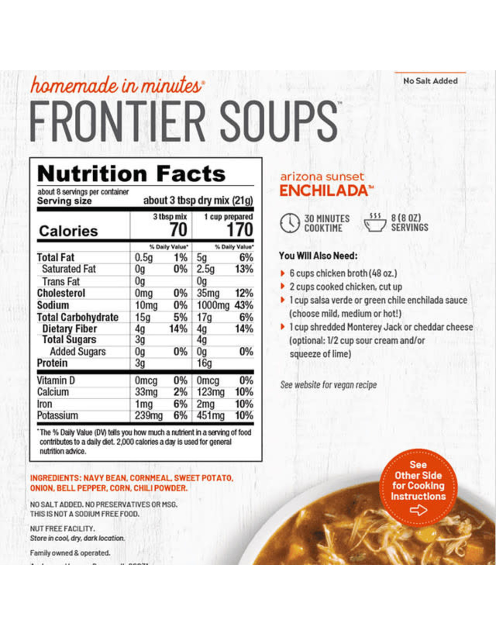 FRONTIER SOUPS FRONTIER SOUPS ARIZONA SUNSET ENCHILADA SOUP MIX, 5.75 OZ.