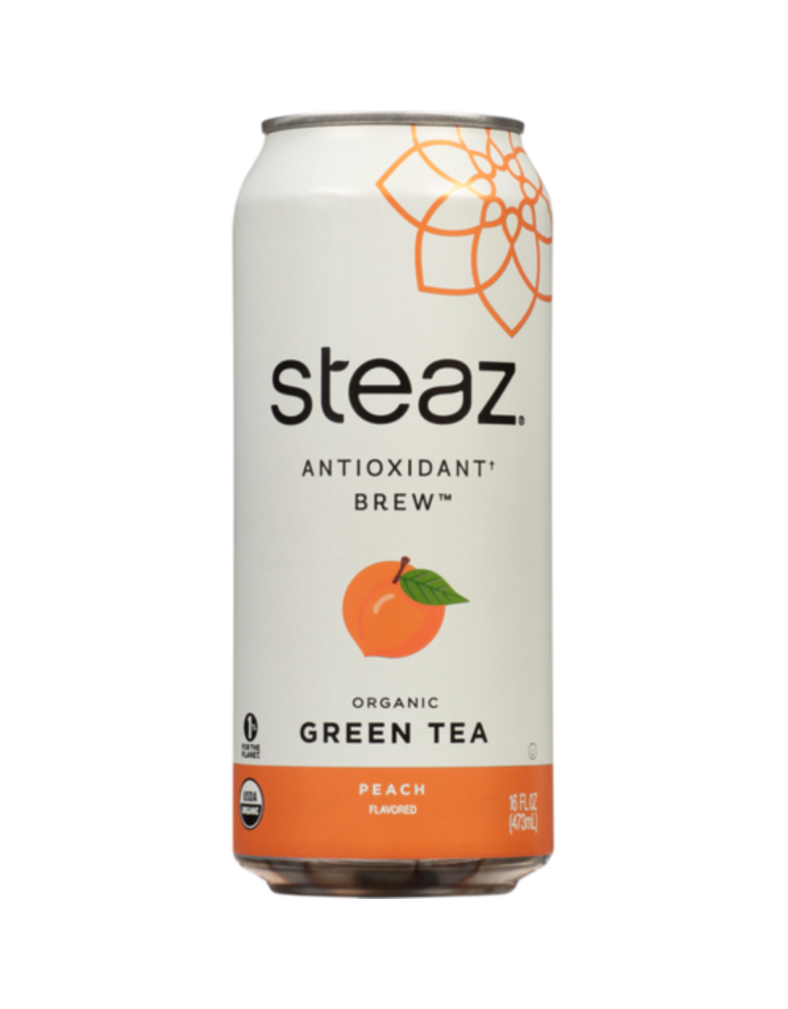 STEAZ® STEAZ ICED GREEN TEA, PEACH, 16 FL. OZ.