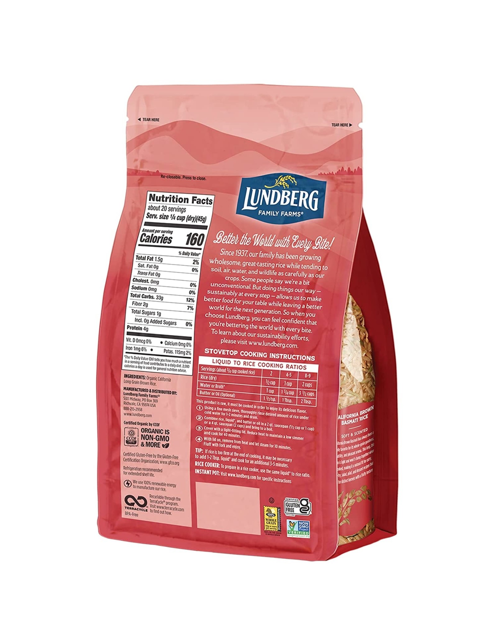 Lundberg Brown Basmati Rice Dutchmen Organics