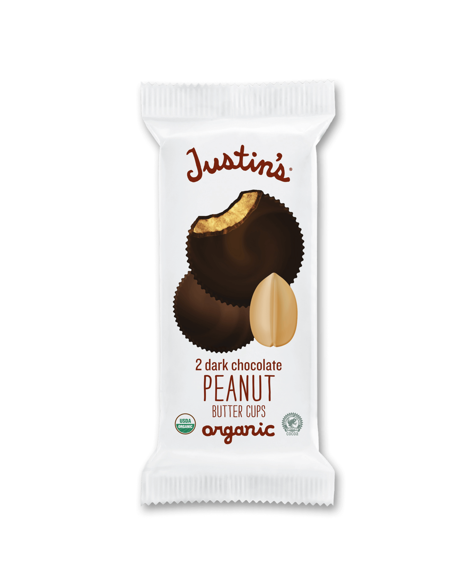 JUSTIN'S DARK CHOCOLATE PEANUT BUTTER CUPS, 2 COUNT