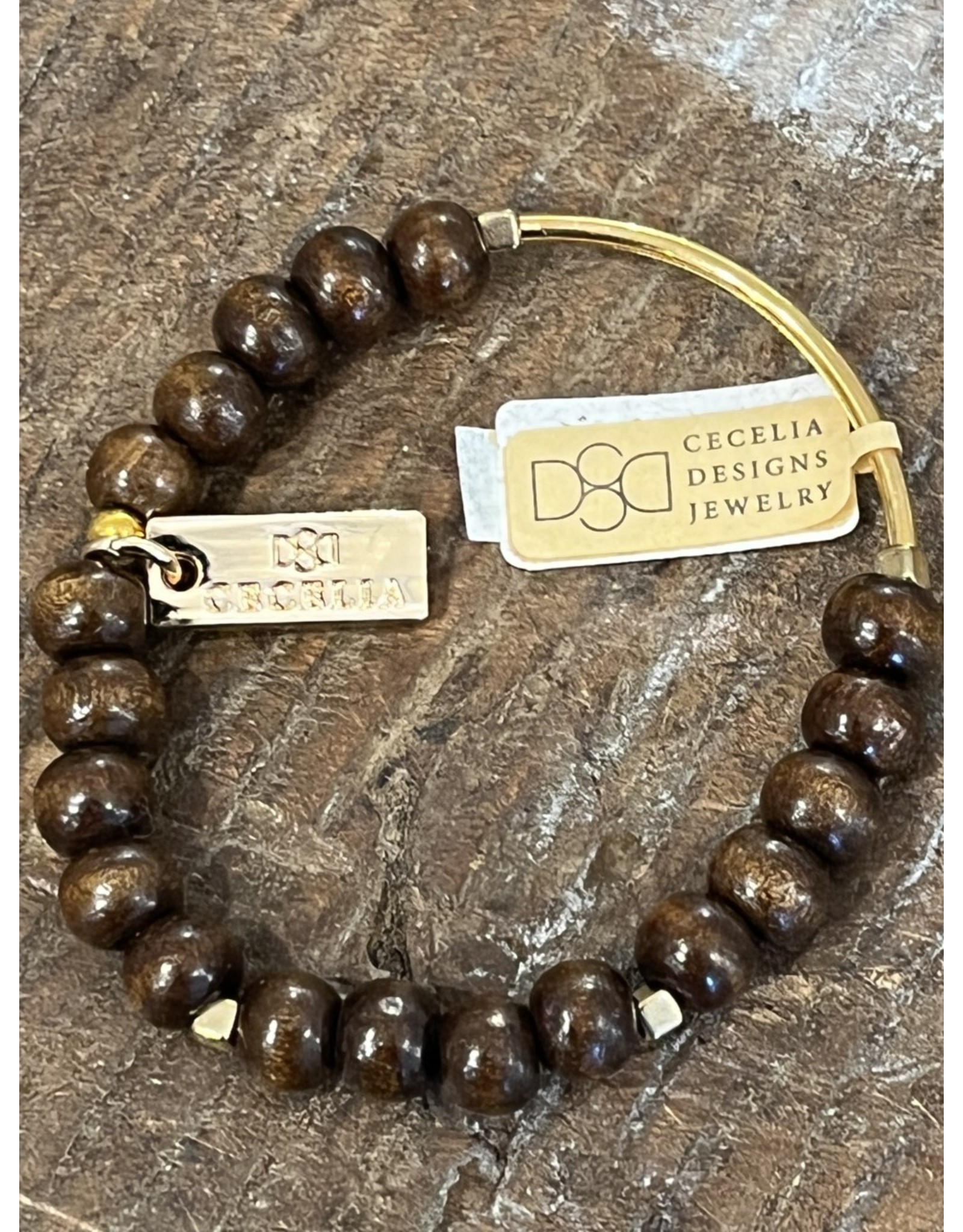 X Cecelia Wood/Gold Bracelet