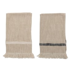 S/2 Woven Cotton Striped  Towels