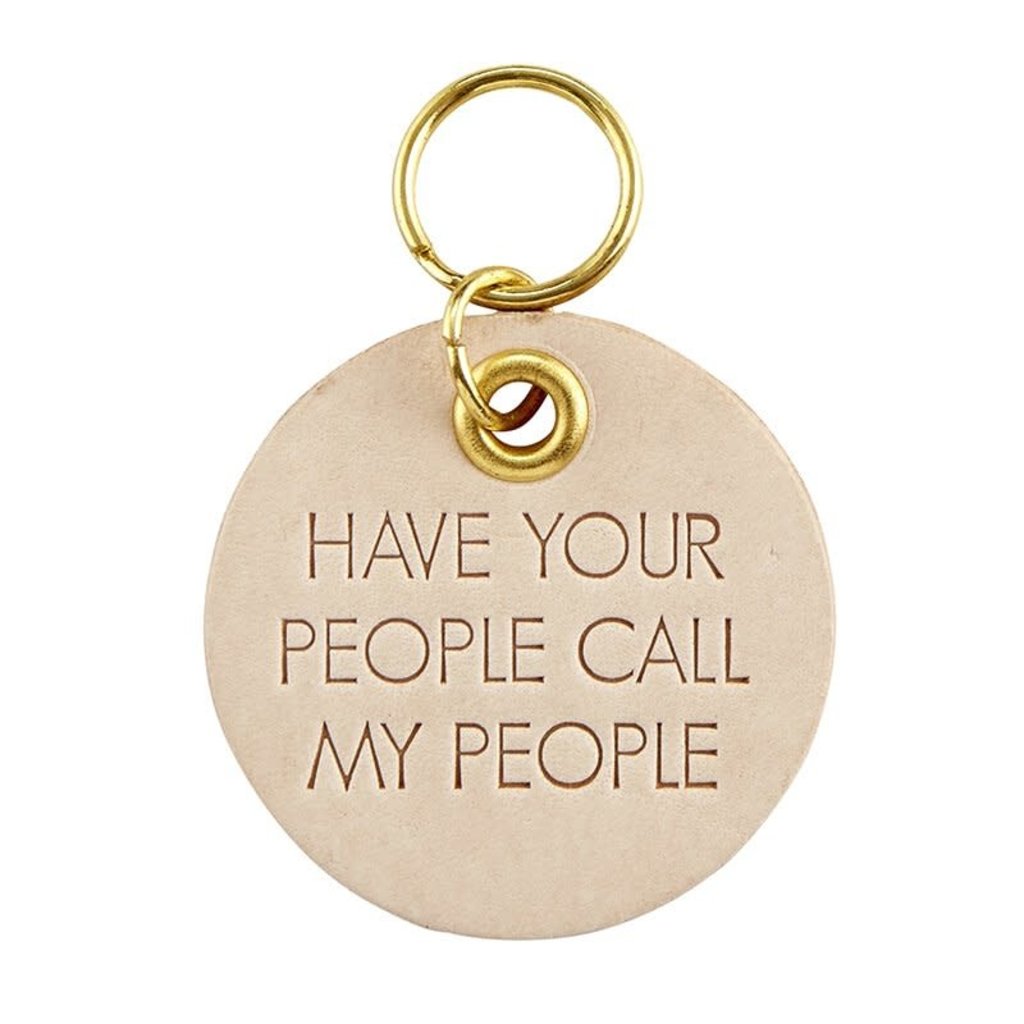 Call My People Leather Pet Tag
