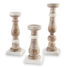 Marble + Wood Candlesticks
