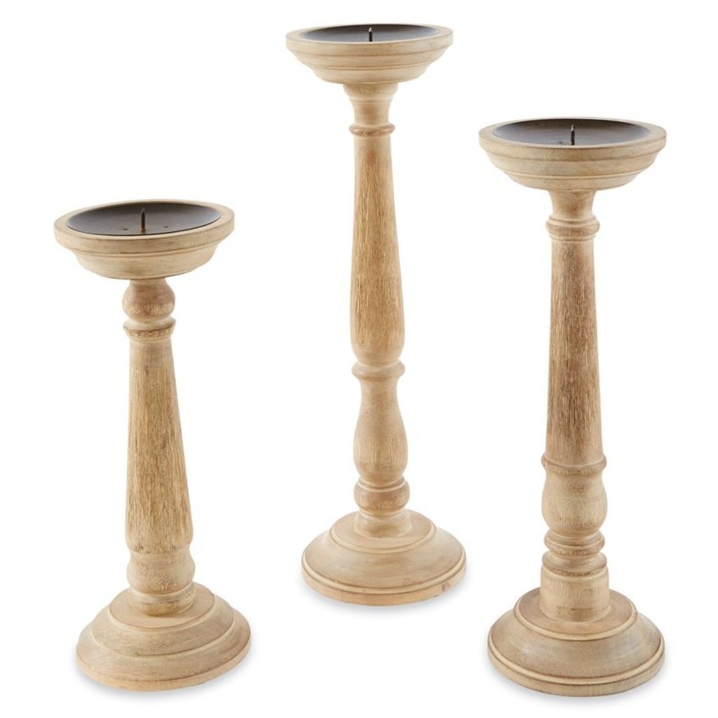 Thin Wood Candlesticks