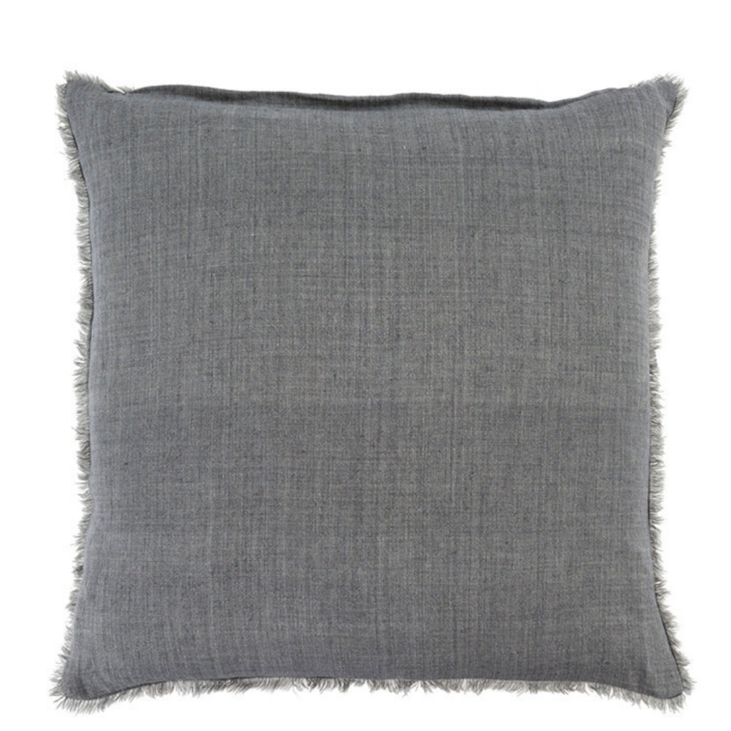 Steel Grey Lina Linen Pillow