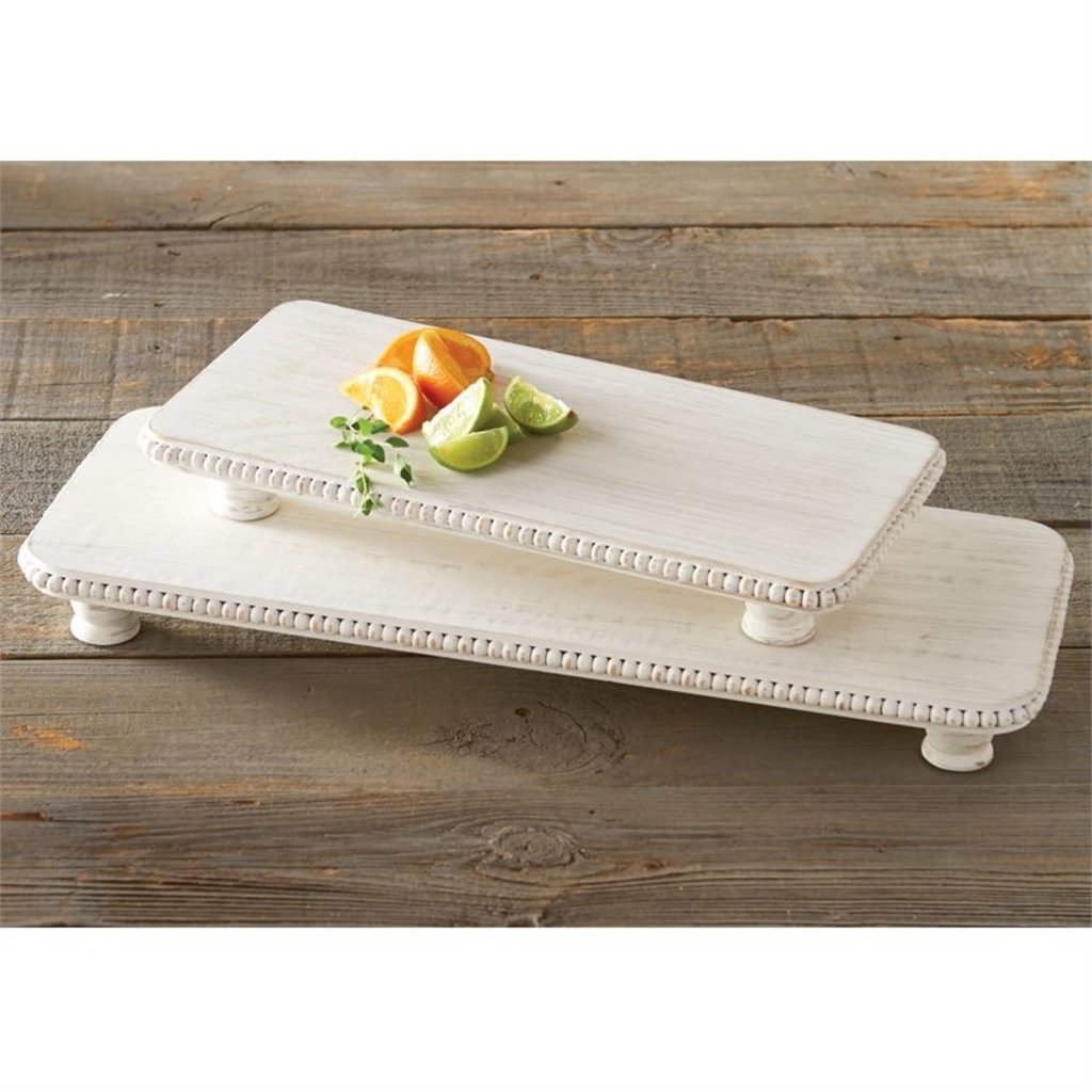 White Beaded Serving Boards