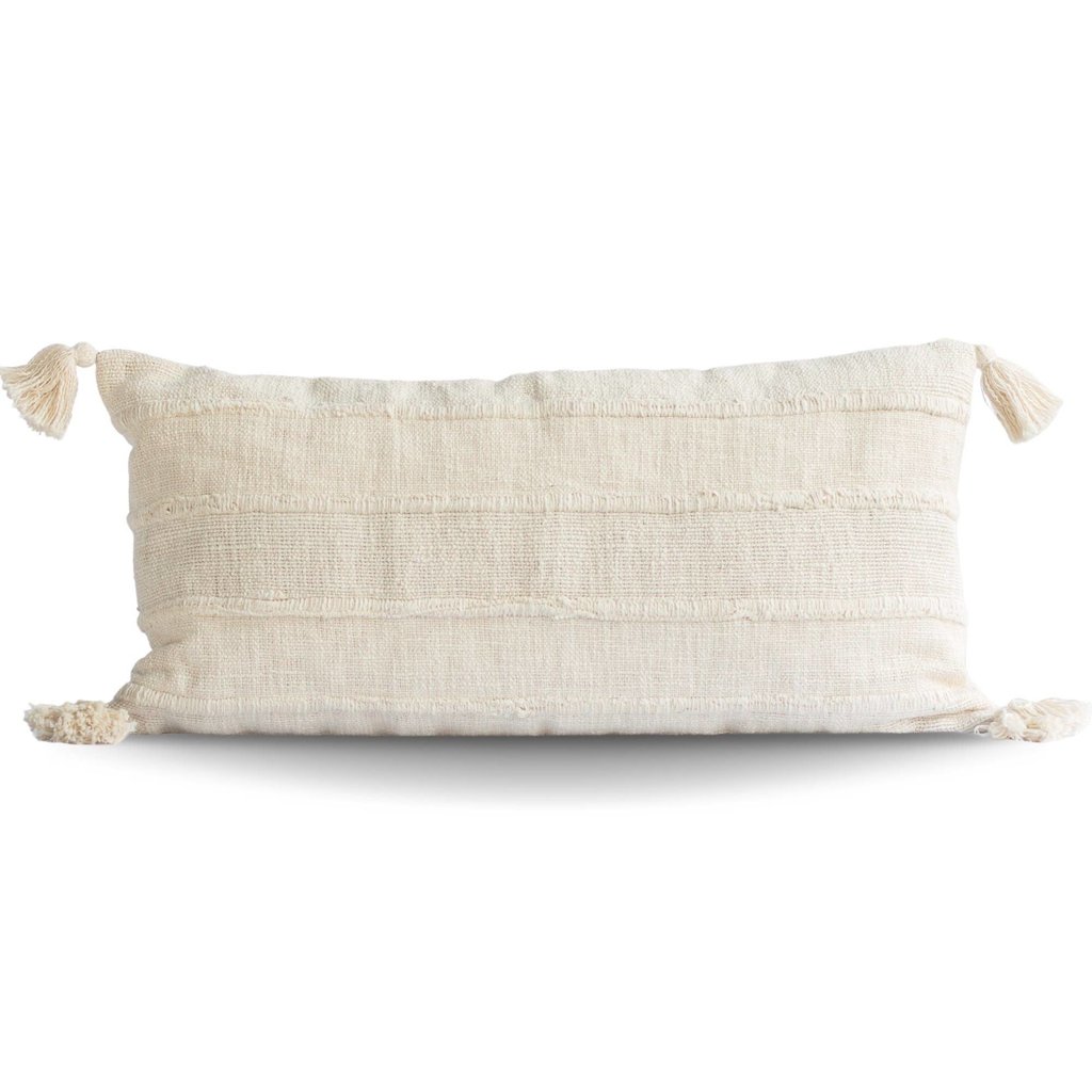 Wide Stripe Cream Pillows
