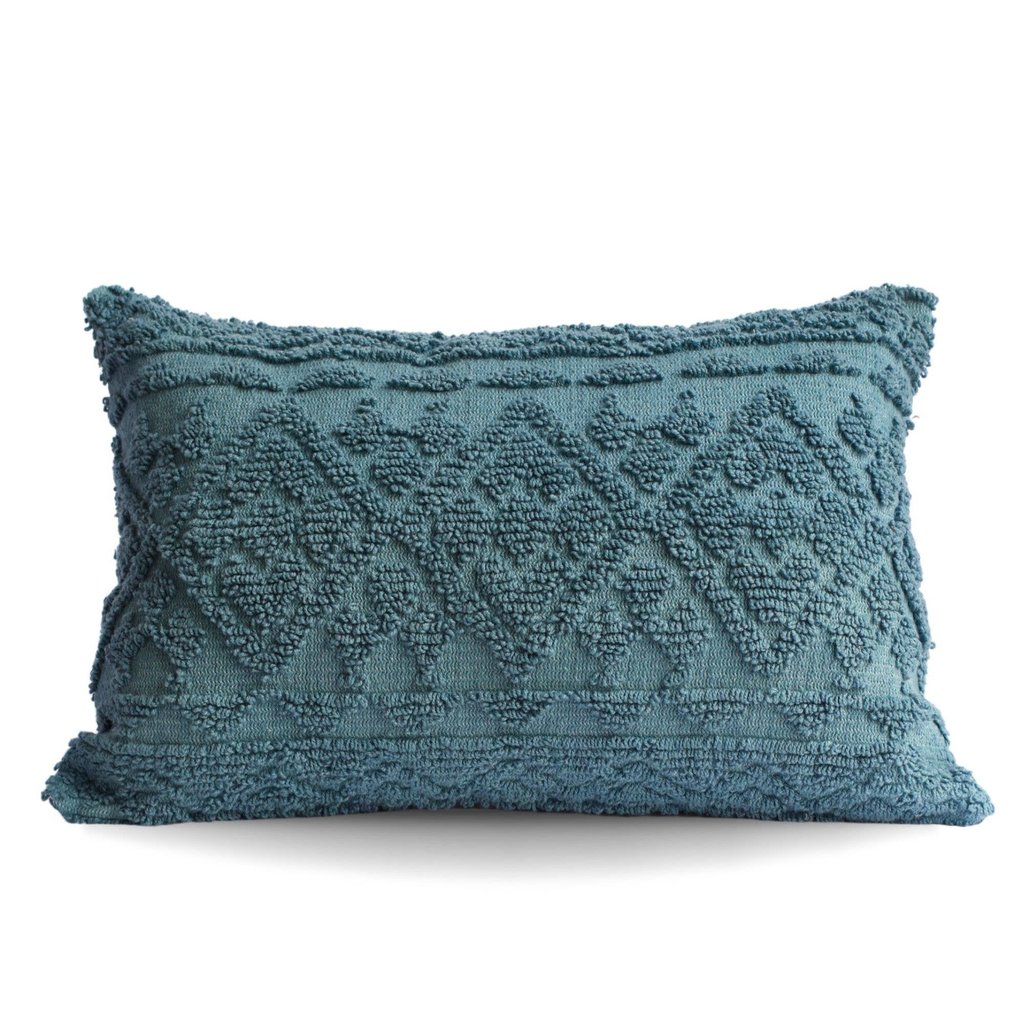 Blue Diamond Tufted Lumbar Pillow