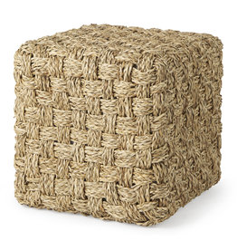 Adele Seagrass Woven Square Pouf