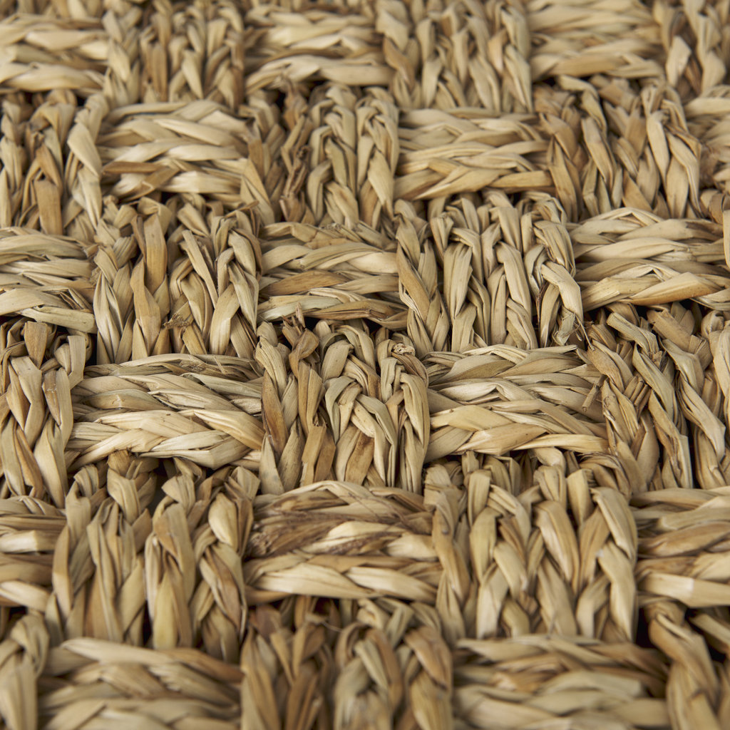 Adele Seagrass Woven Square Pouf