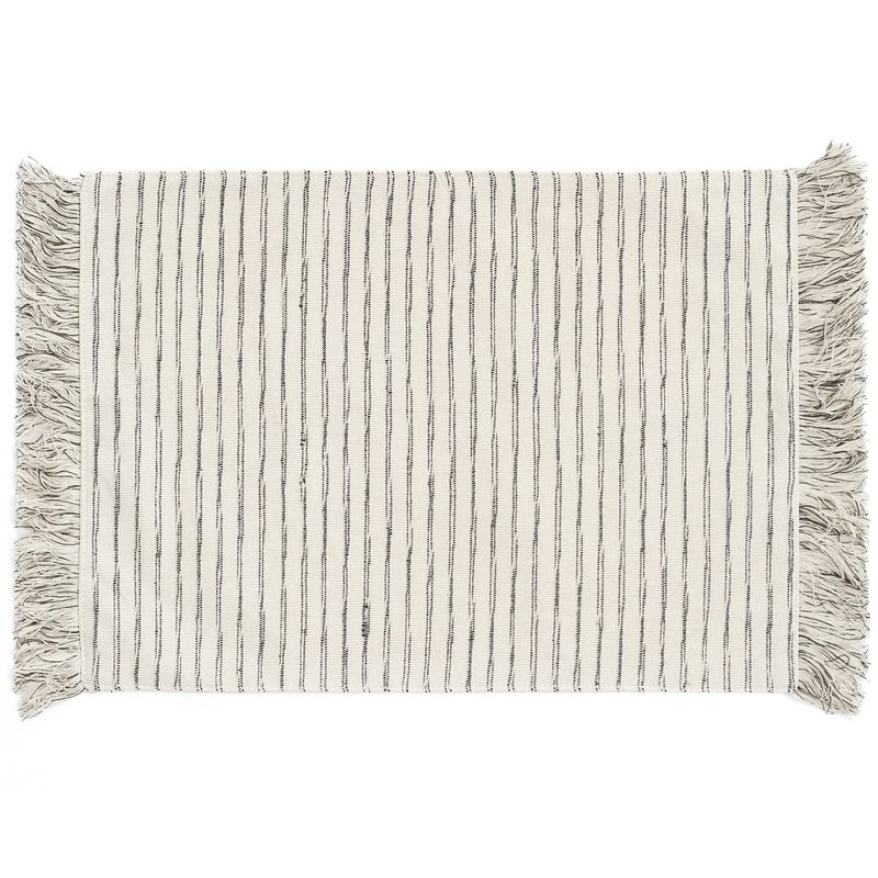 Black Striped Fringe Placemat