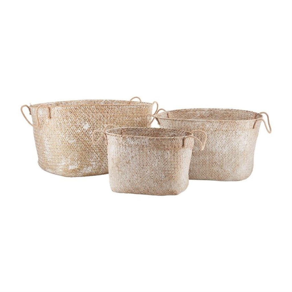 Whitewash Seagrass Baskets