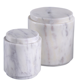 Lidded Marble Cannisters