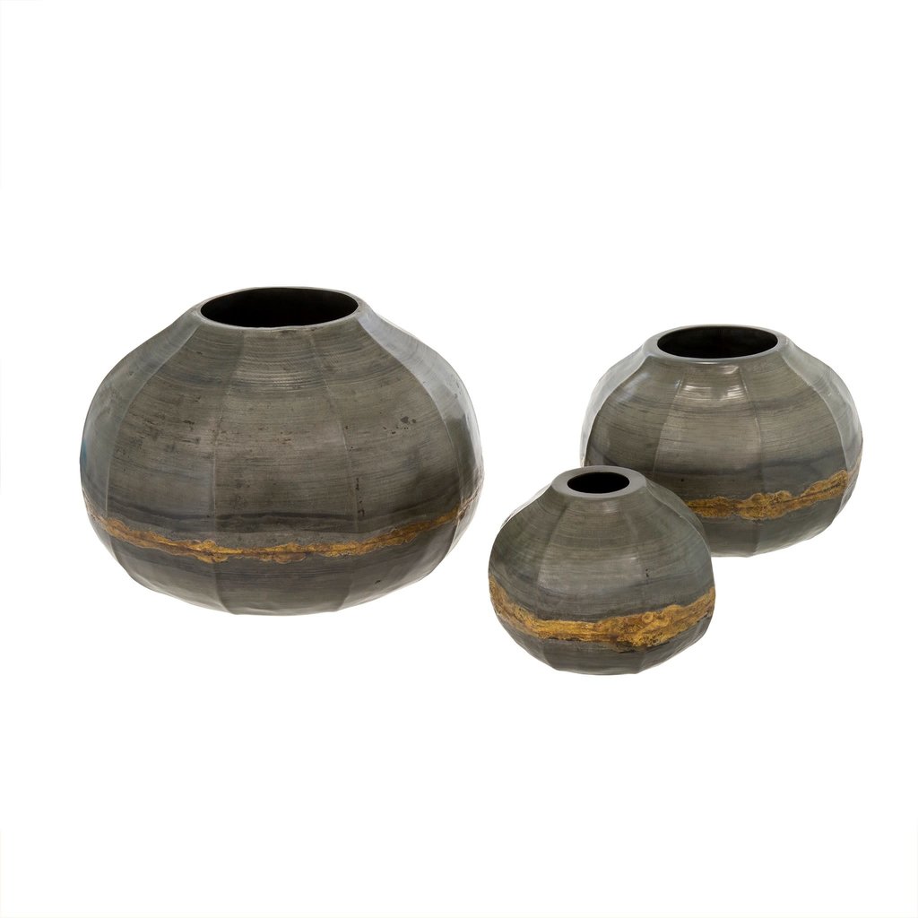 Galvanized Cobblestone Vases