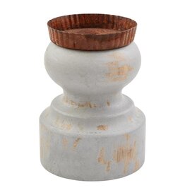 Distressed Grey Candle Holder