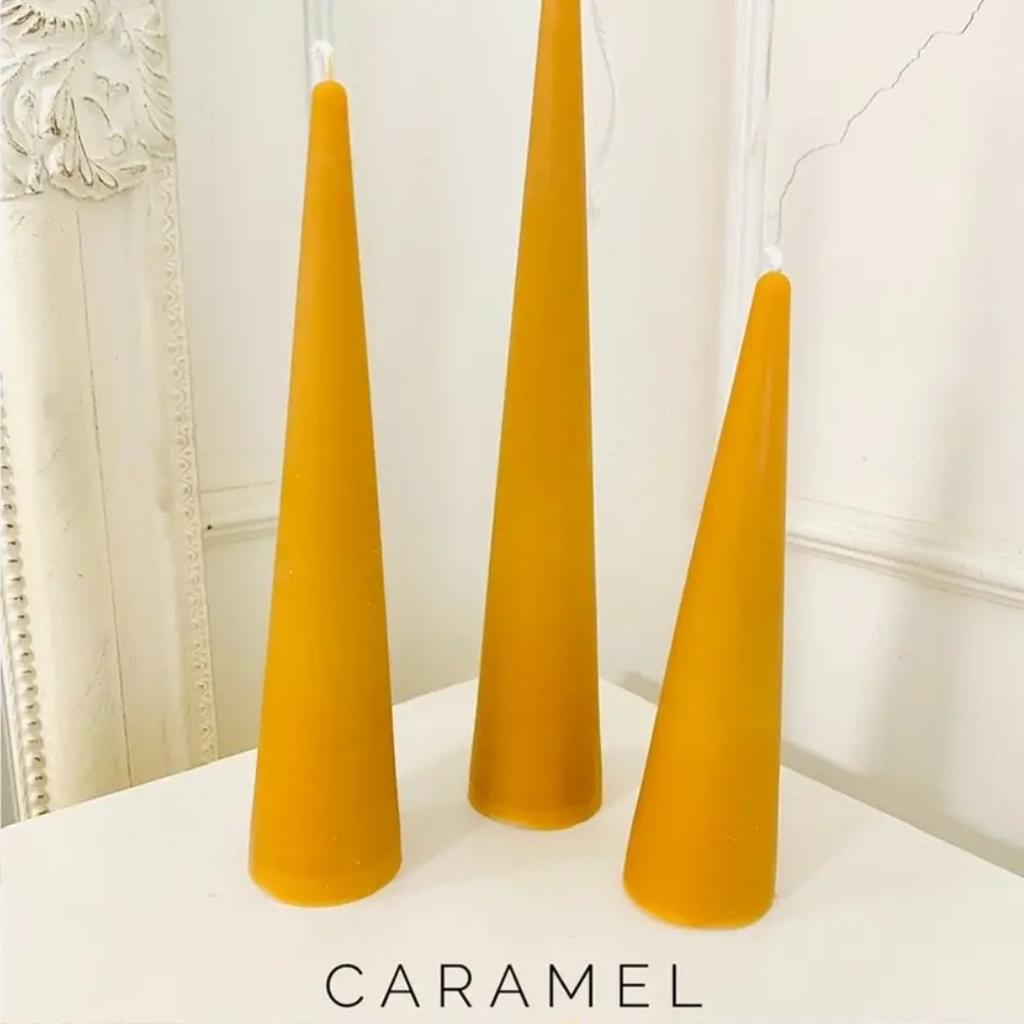 Caramel Beeswax Cone Tapers