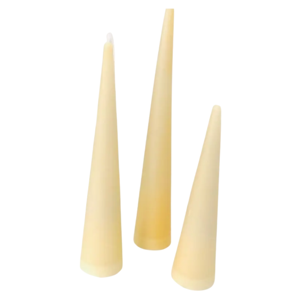 White Beeswax Cone Tapers