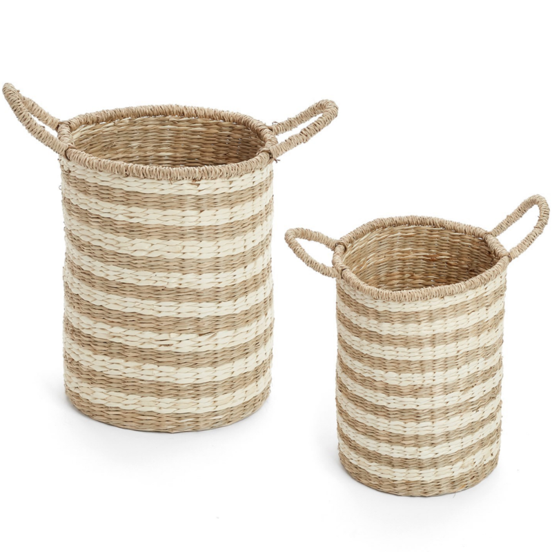Striped Seagrass Baskets