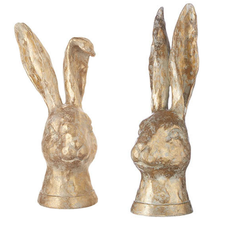 Distressed Gold Rabbit Busts