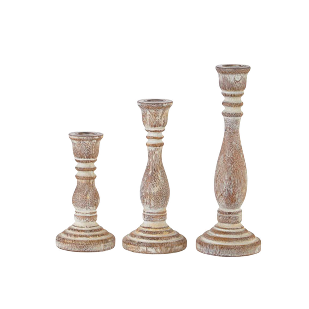 Embossed Resin Candlesticks