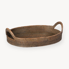 Umber Oval Rattan Trays