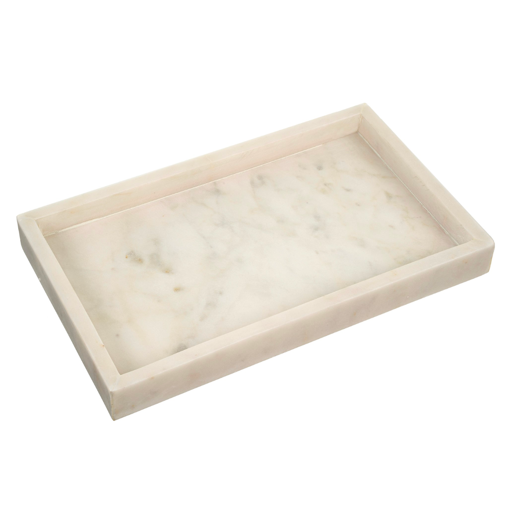 Rectangular White Marble Trays