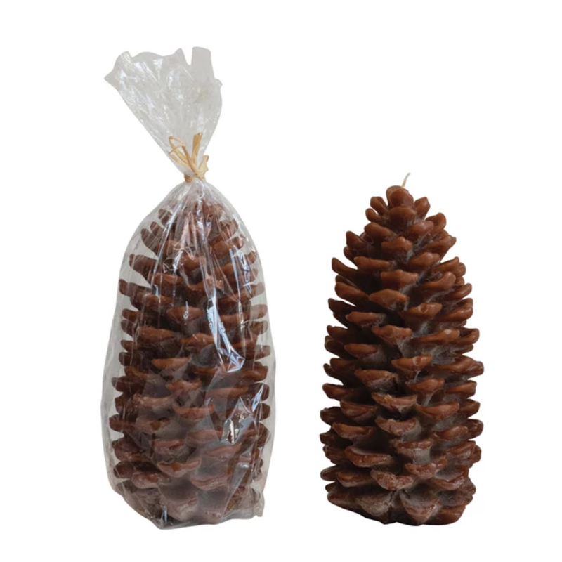 Brown Pinecone Candles