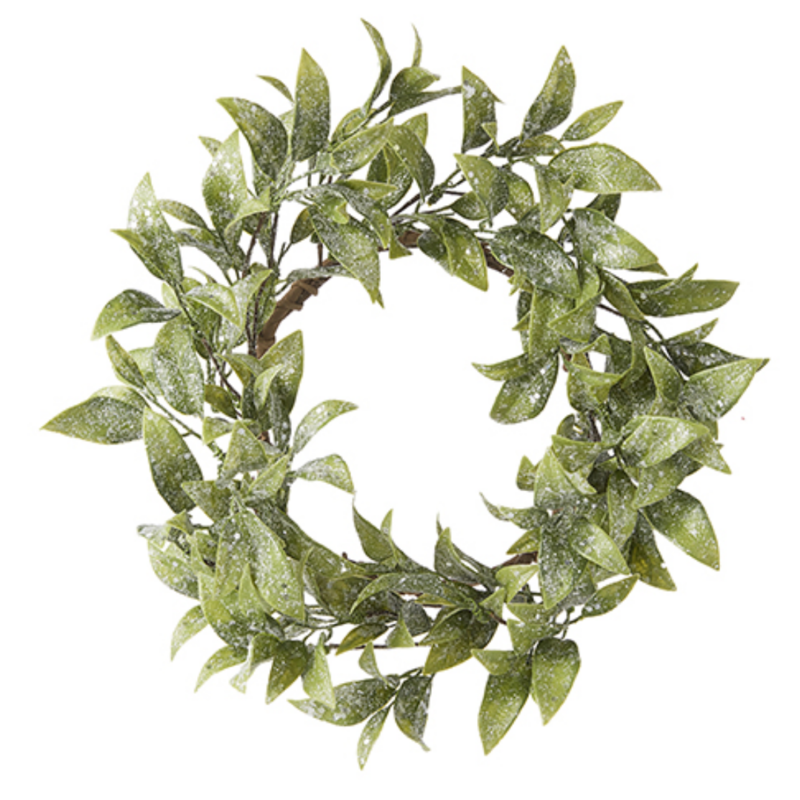 Iced Laurel Candle Wreath