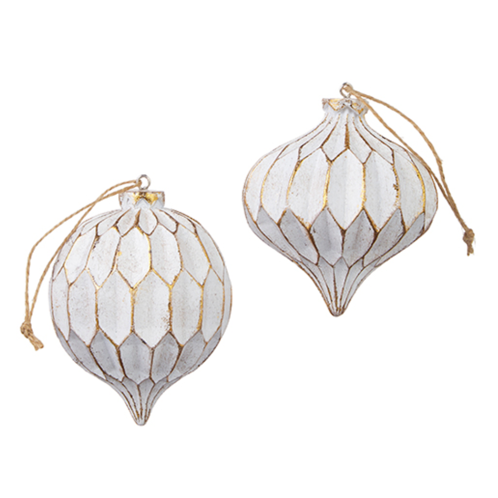 White and Gold Resin Ornaments