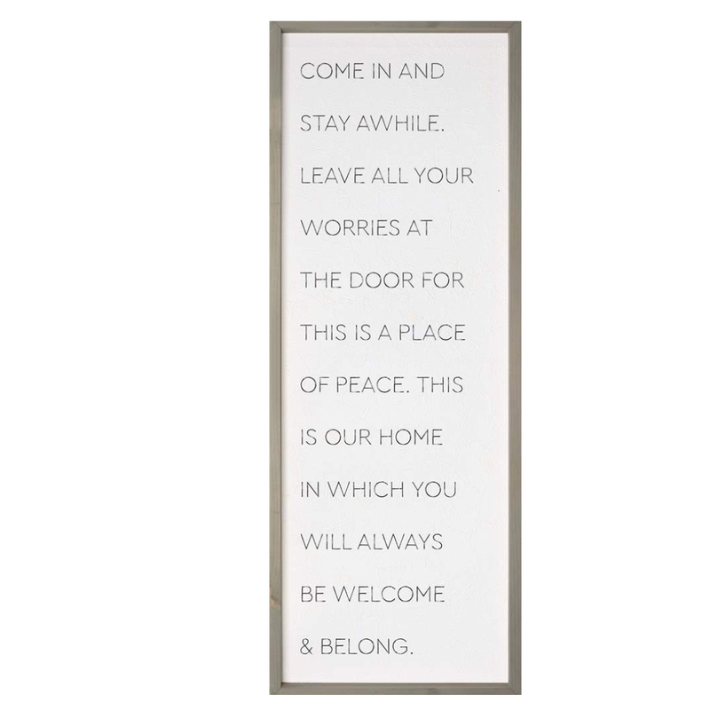 Stay Awhile Framed Sign