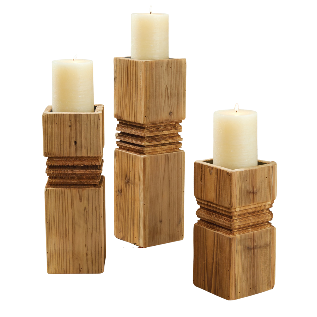 Wood Column Candle Holders Haven Home & Gift