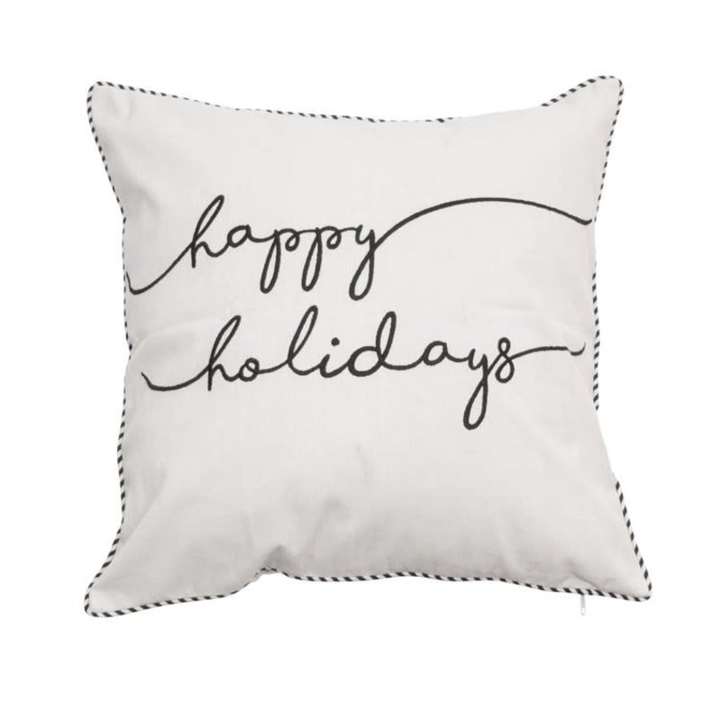 Happy Holidays Script Pillow