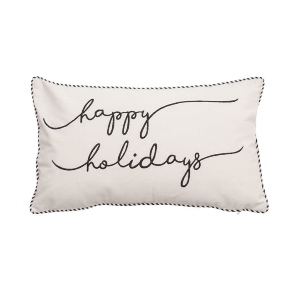 Happy Holidays Script Lumbar Pillow