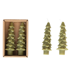 Green Tree Taper Candles